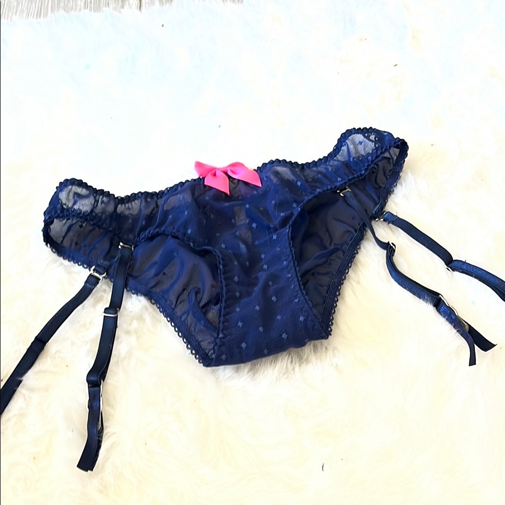 Victorias secrets sexy little things S blue panty with garter